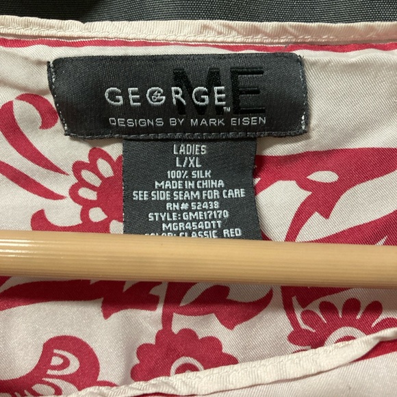 Red and light pink scarf style top. - Picture 2 of 4